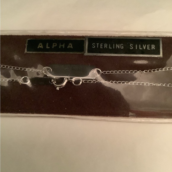 NEW vintage Sterling Silver Oblong ID Bracelet (alpha) - Picture 2 of 4
